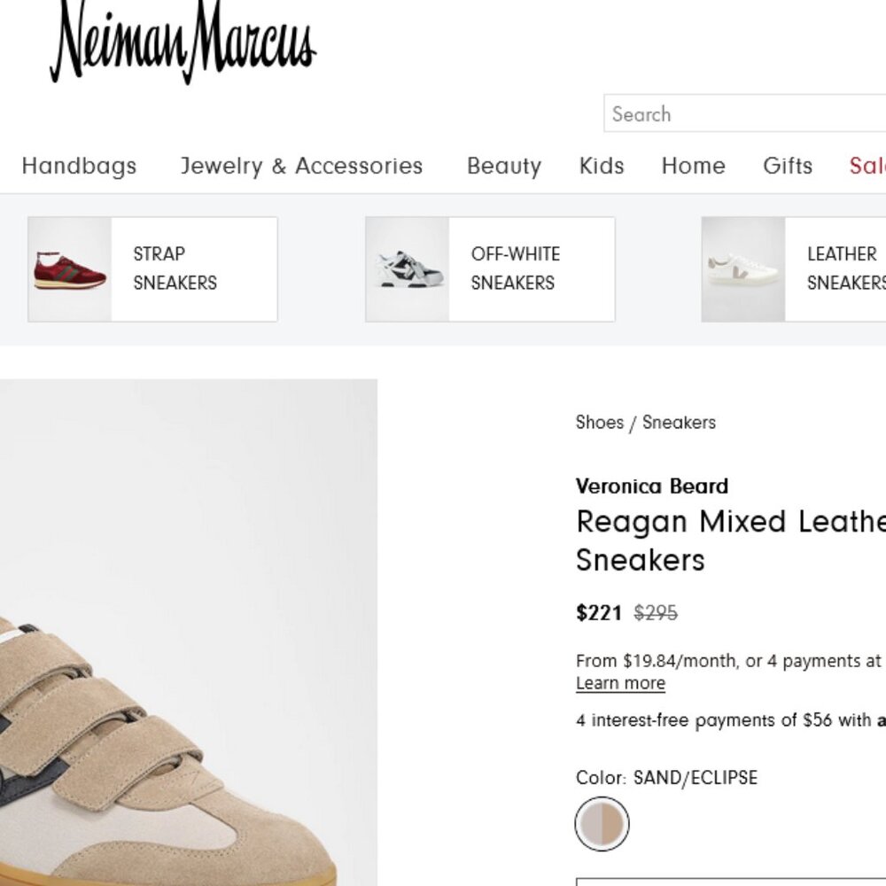 NEW NIB Veronica Beard Reagan Mixed Leather Triple-Grip Sneakers $295 MSRP - Picture 3 of 11
